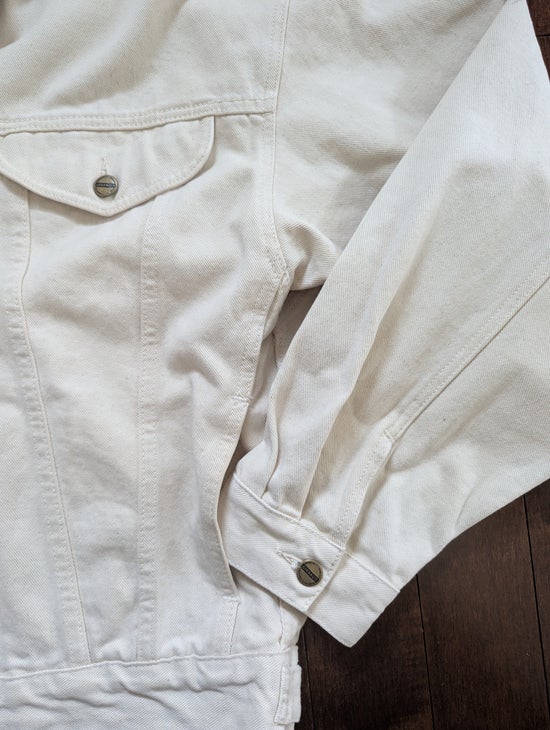 MARITHE & FRANCOIS GIRBAUD CREAM BEIGE 1990s VINTAGE DENIM JACKET