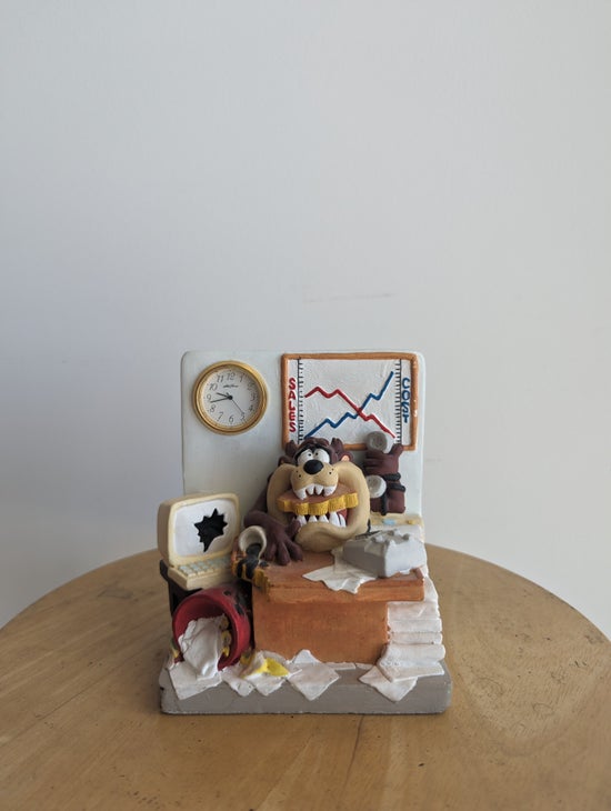 LOONEY TUNES TAZ 1994 VINTAGE CLOCK BOOK END