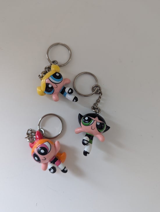 POWERPUFF GIRLS VINTAGE 1999 KEYCHAINS