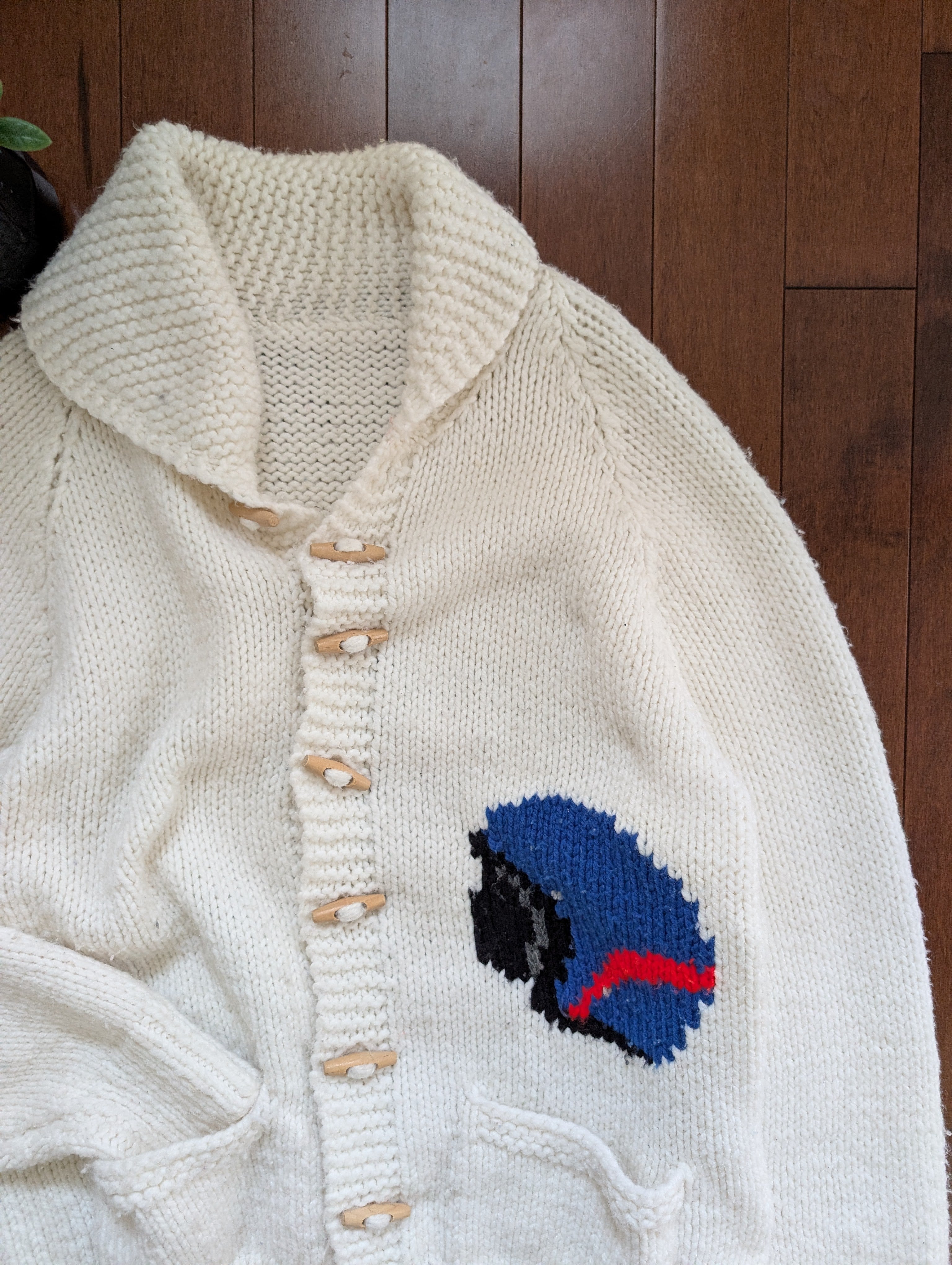 MOTORCYCLE 1950s CHUNKY HAND KNIT VINTAGE COWICHAN CARDIGAN