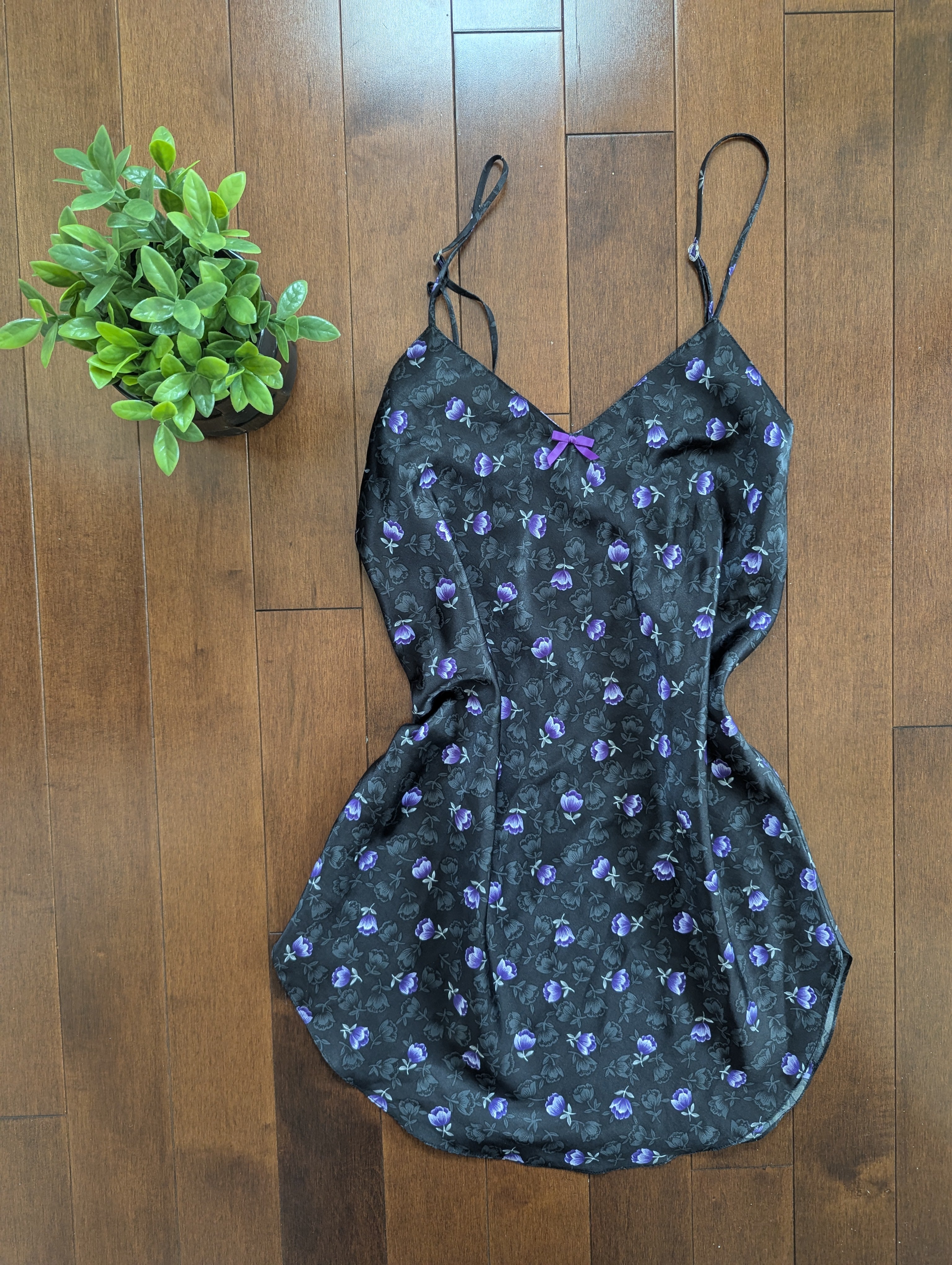 DITSY PURPLE FLORAL VINTAGE SLIP DRESS