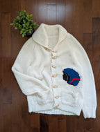 MOTORCYCLE 1950s CHUNKY HAND KNIT VINTAGE COWICHAN CARDIGAN