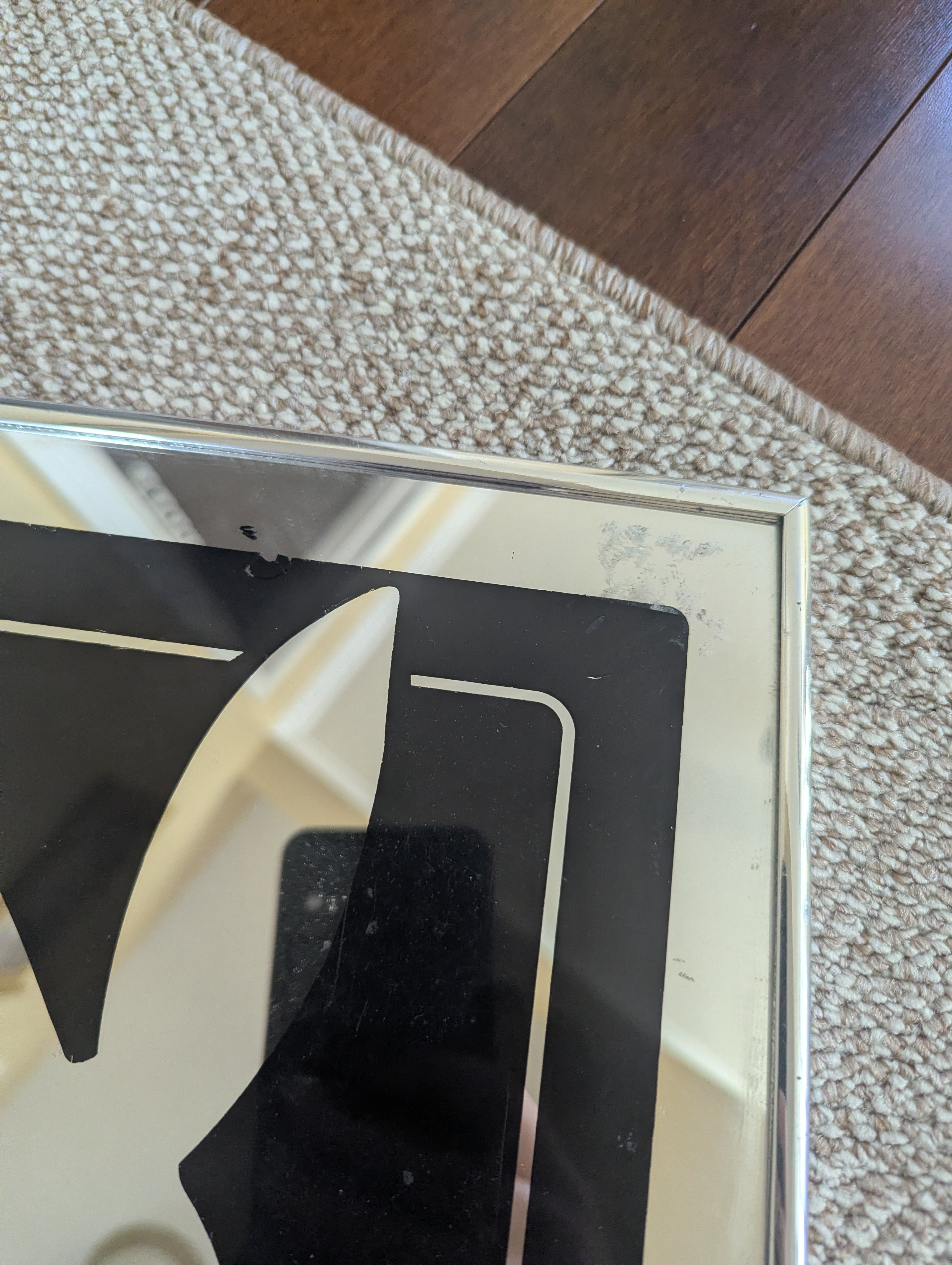 PLAYBOY LOGO VINTAGE 1980s SQUARE MIRROR