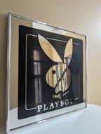 PLAYBOY LOGO VINTAGE 1980s SQUARE MIRROR