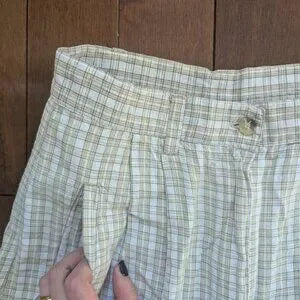 NEUTRAL PLAID VINTAGE TROUSER SHORTS