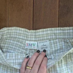 NEUTRAL PLAID VINTAGE TROUSER SHORTS